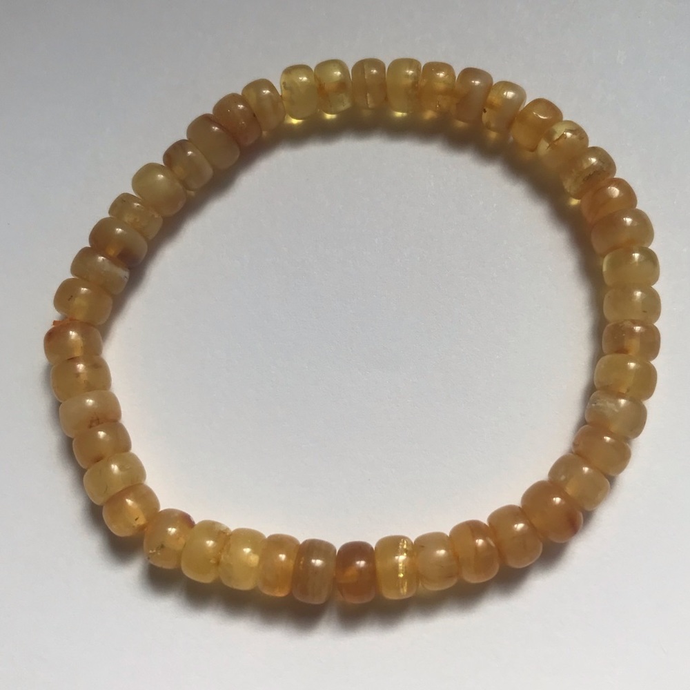 Natural AMBER Genuine Gemstone Stretch Stacking Bracelet